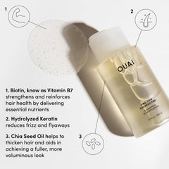 OUAI Fine Conditioner bottle close-up emphasizing lightweight hydration for fine hair