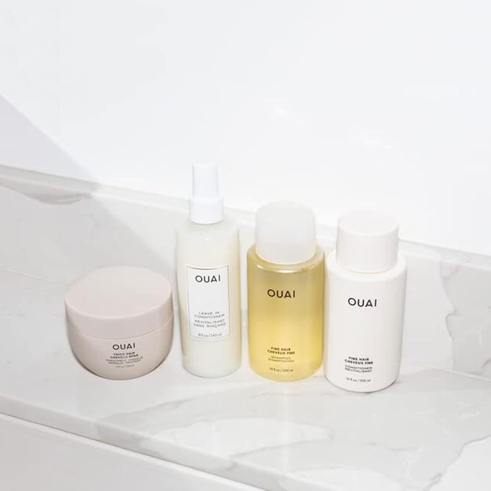 OUAI Fine Hair Shampoo color-safe label communicates color protection