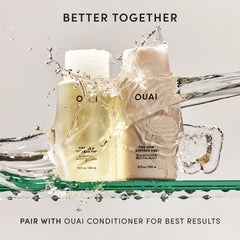 OUAI Fine Hair Shampoo biotin-keratin close-up of strengthening ingredients