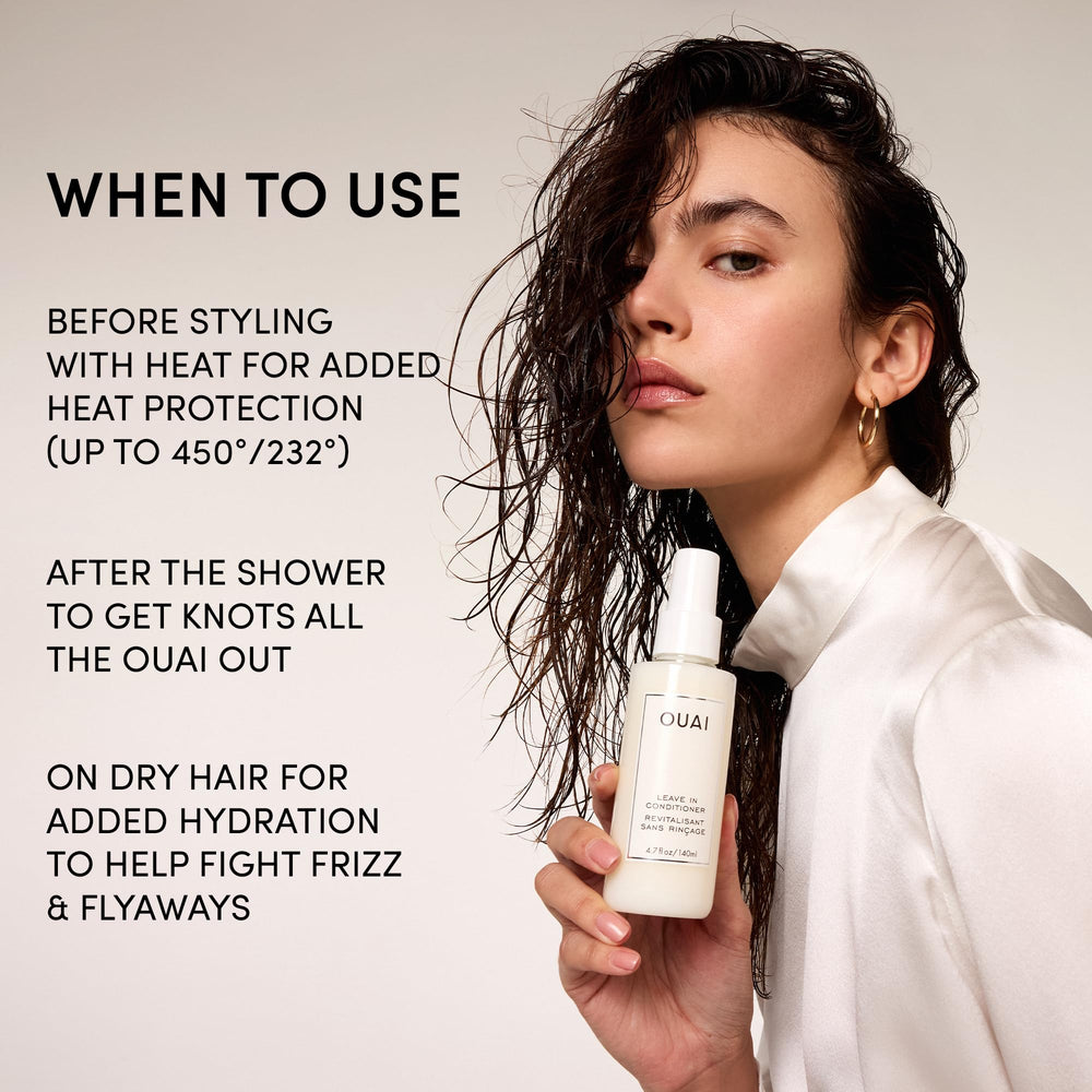 OUAI frizz control spray smooths flyaways for polished looks