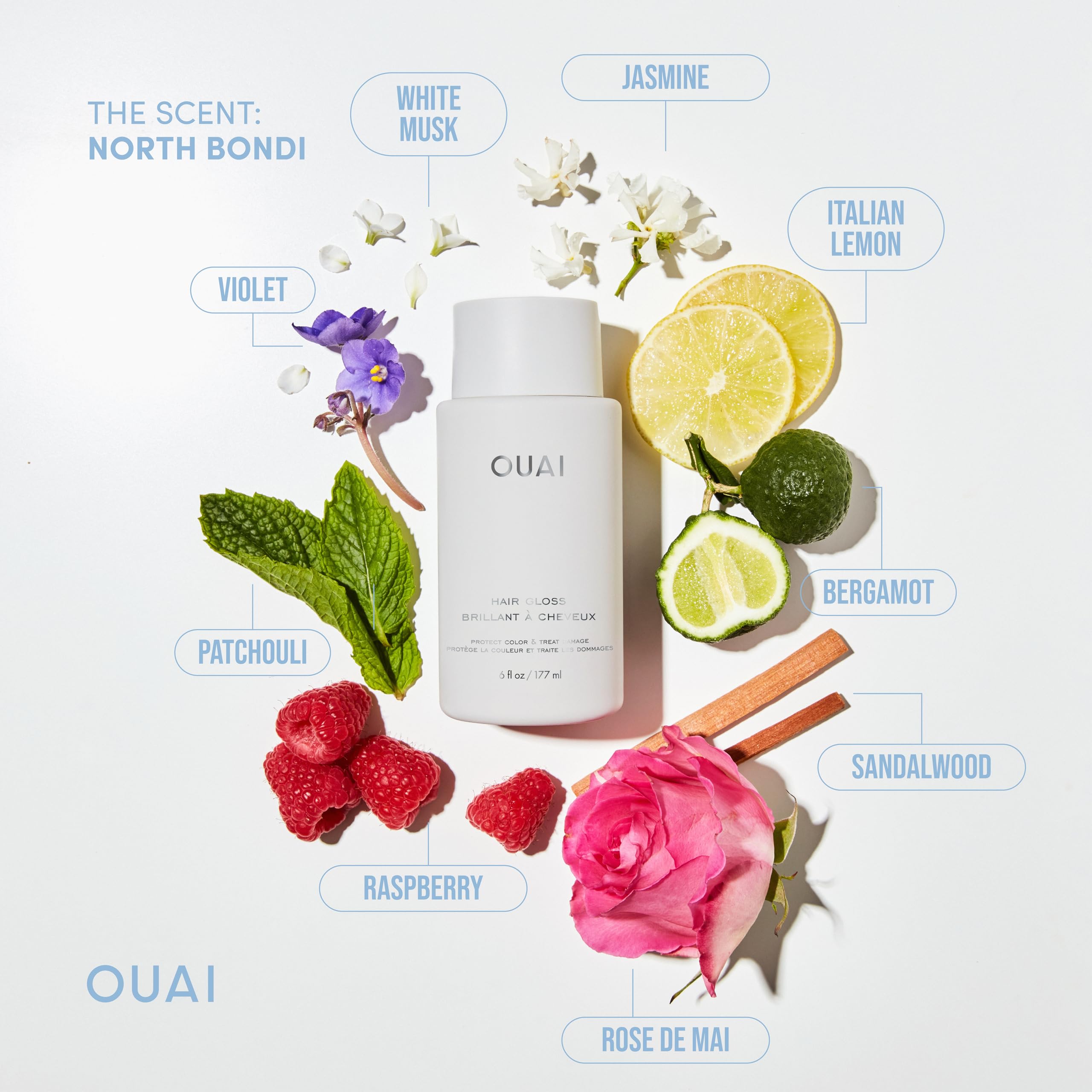 OUAI Hair Gloss used on curly hair as a glow-boosting add-on