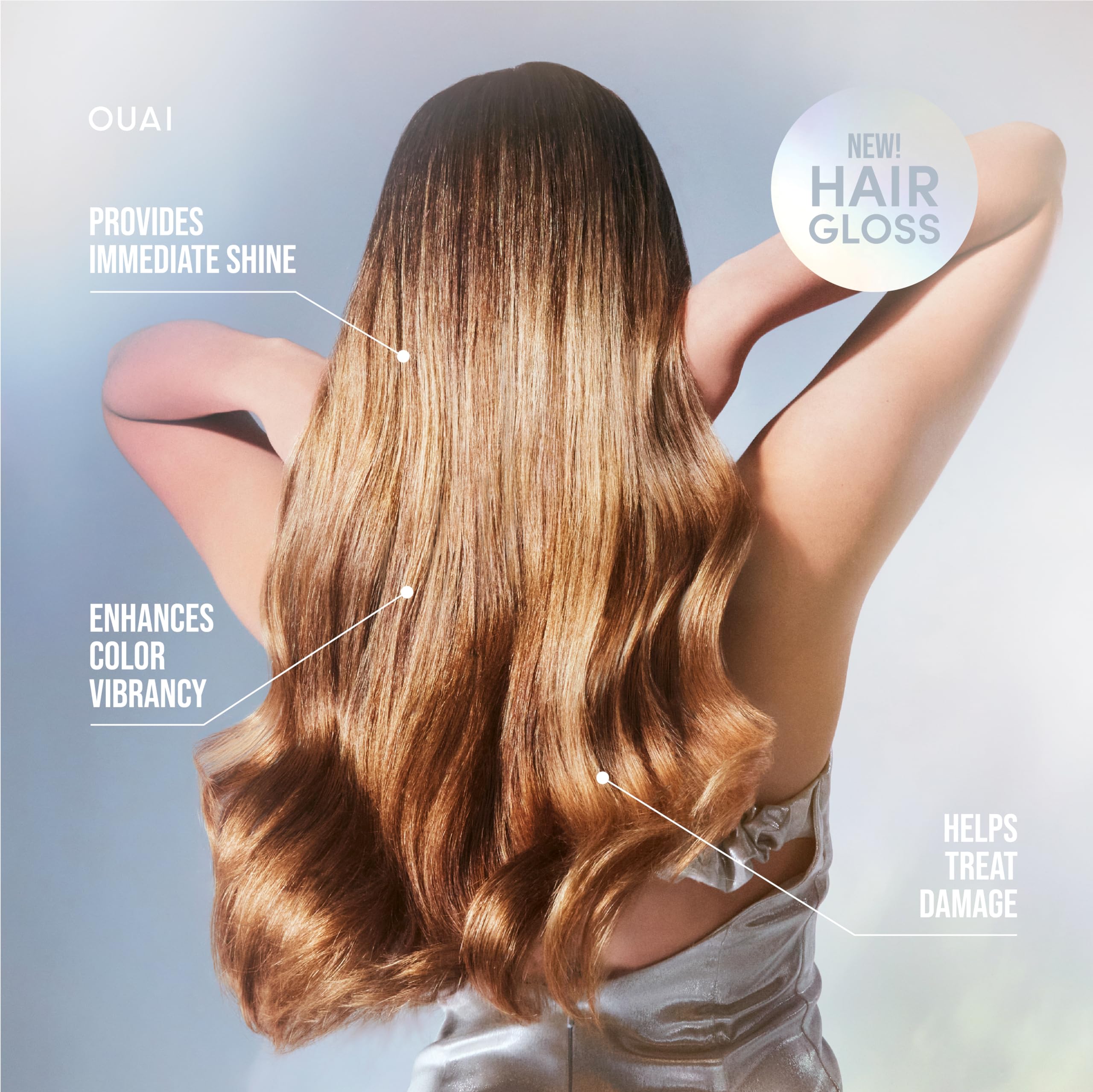 OUAI Hair Gloss with rice water supports color vibrancy