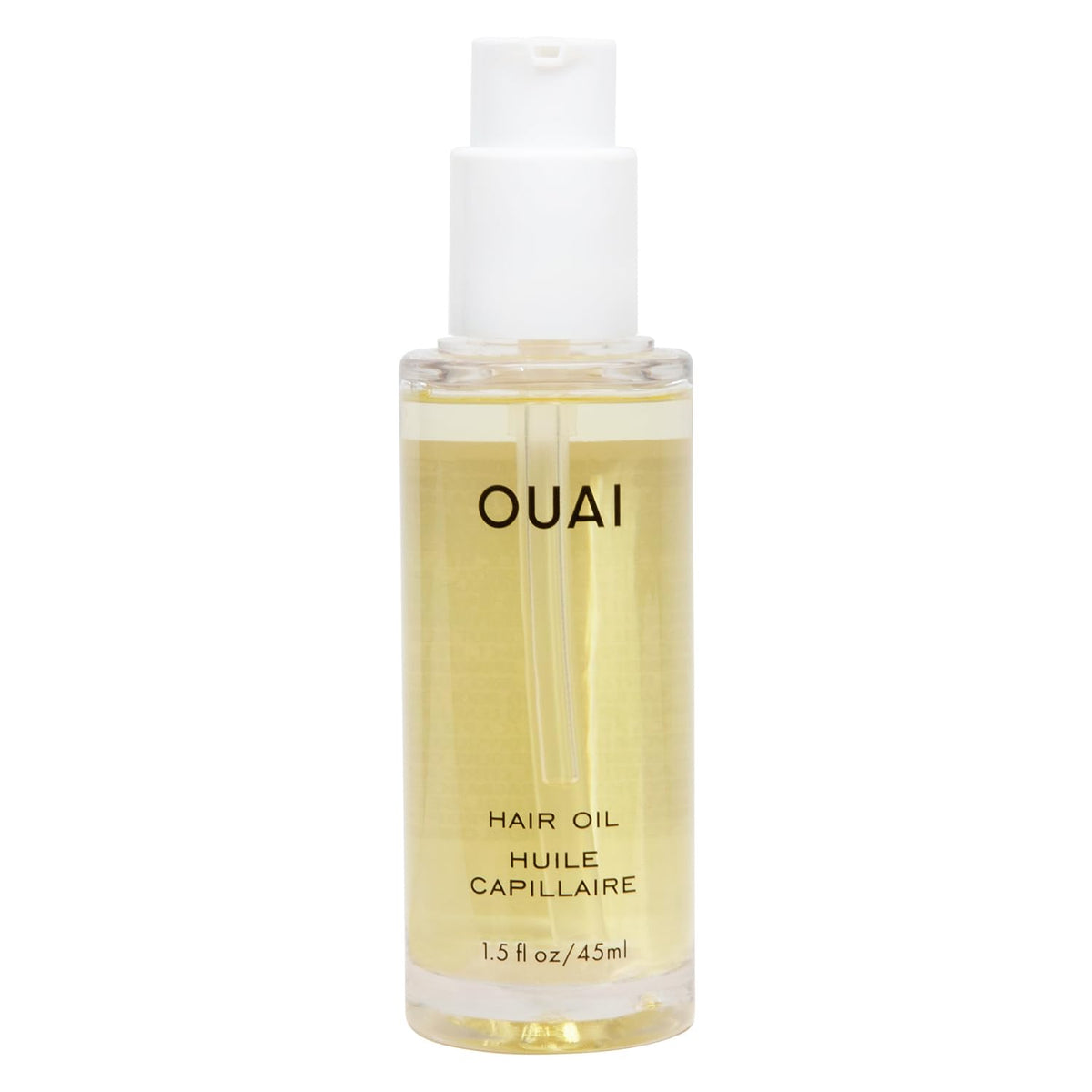OUAI Hair Oil bottle with pump for easy application and shine