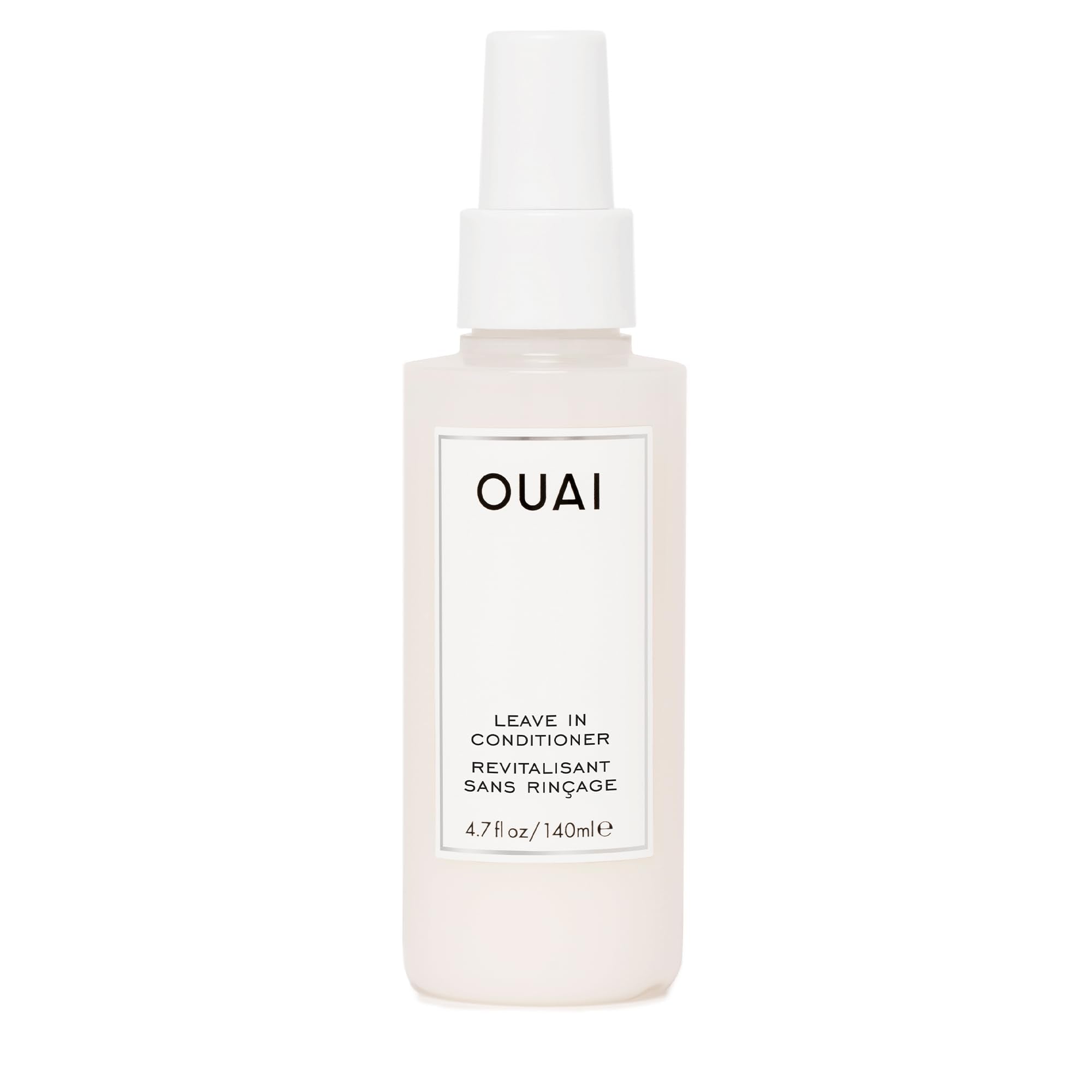 OUAI Leave-In Conditioner bottle pour for smooth hair application