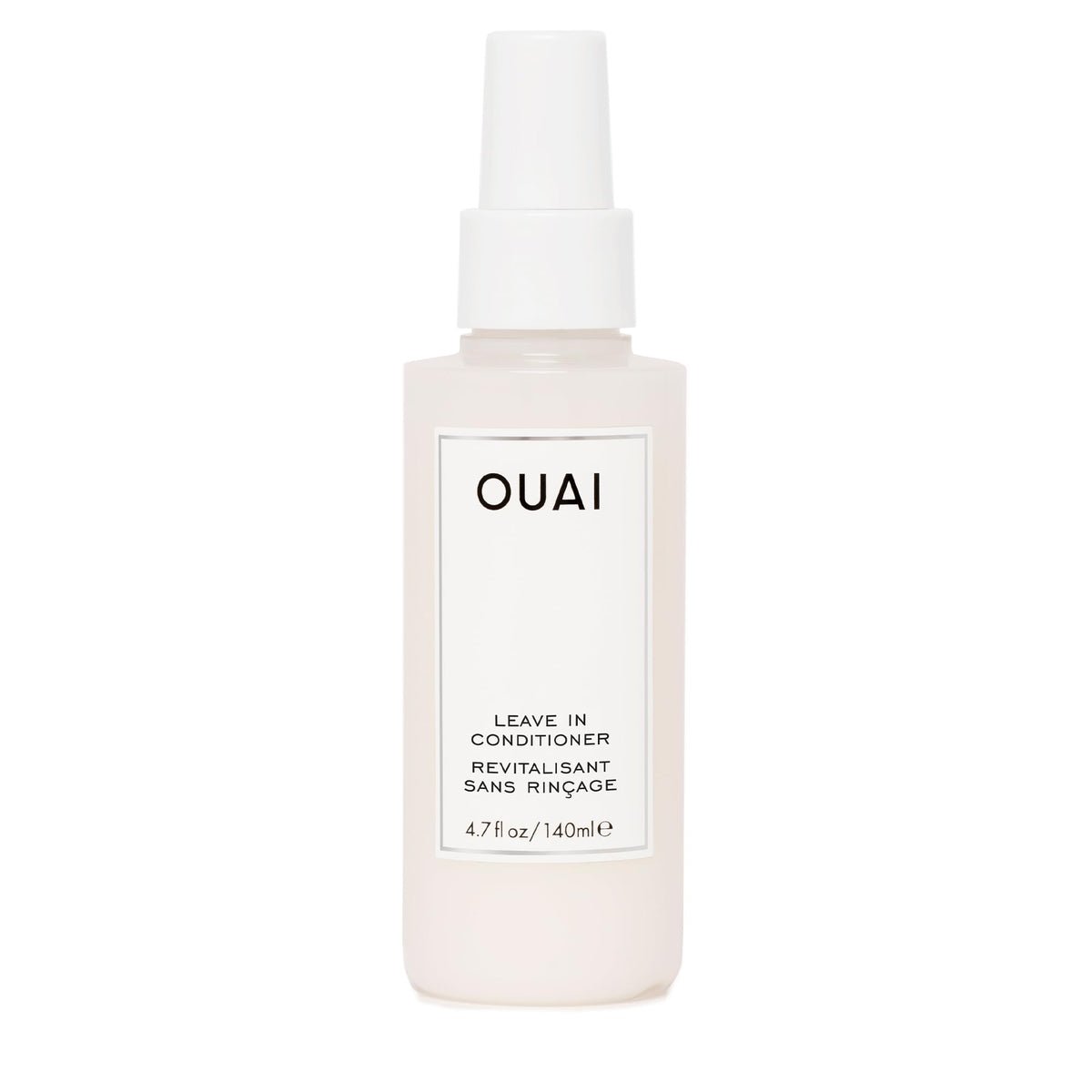 OUAI Leave-In Conditioner bottle pour for smooth hair application
