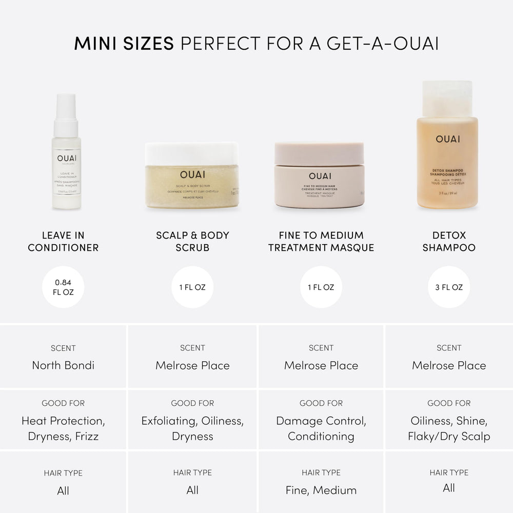 OUAI Leave-In Conditioner spray bottle detangling and protecting hair on busy mornings
