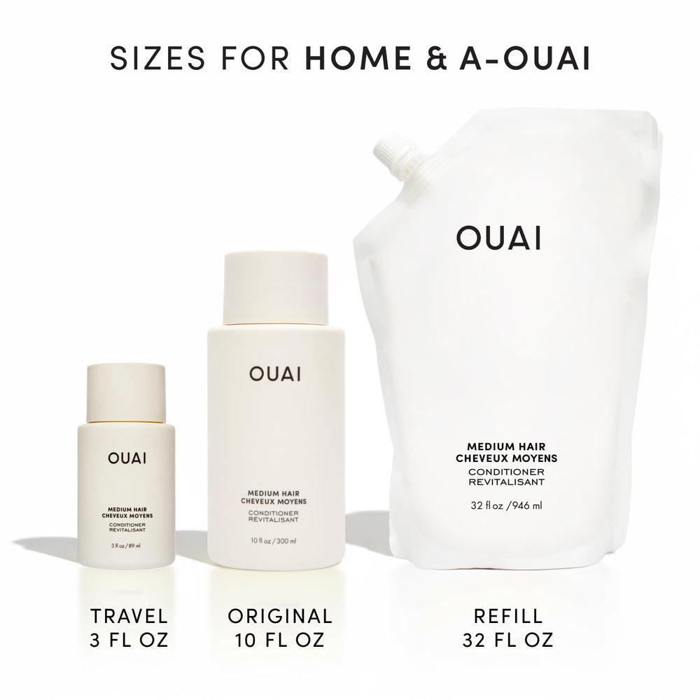 OUAI medium conditioner paired with shampoo for a coordinated routine