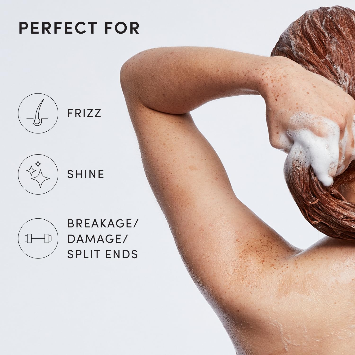 OUAI Medium Shampoo after wash shows enhanced shine and smoothness.