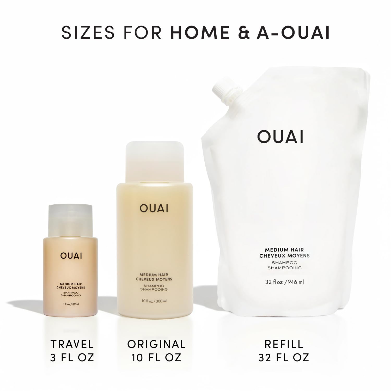 OUAI packaging design reflects premium luxury and recyclability.