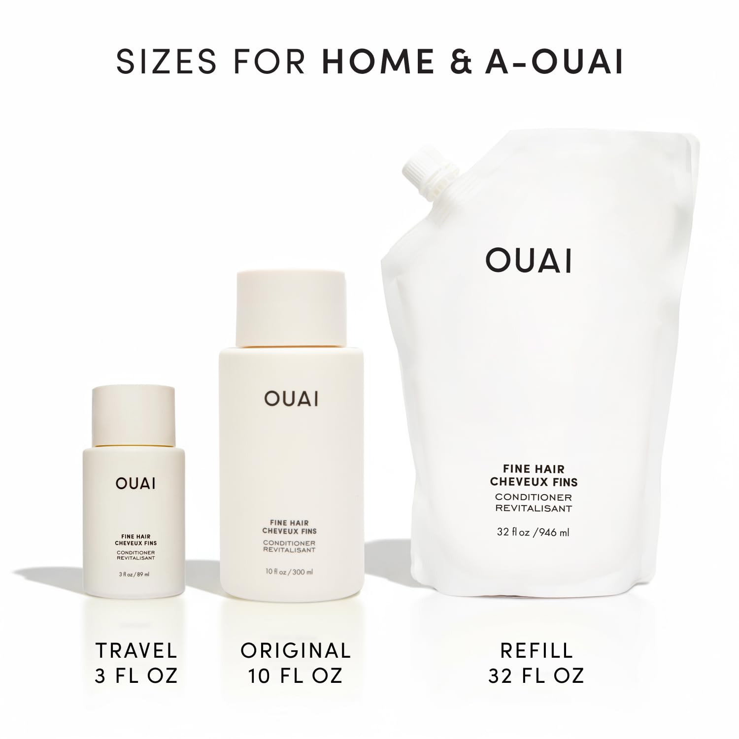 OUAI refill program highlight encouraging thoughtful consumption and less waste.