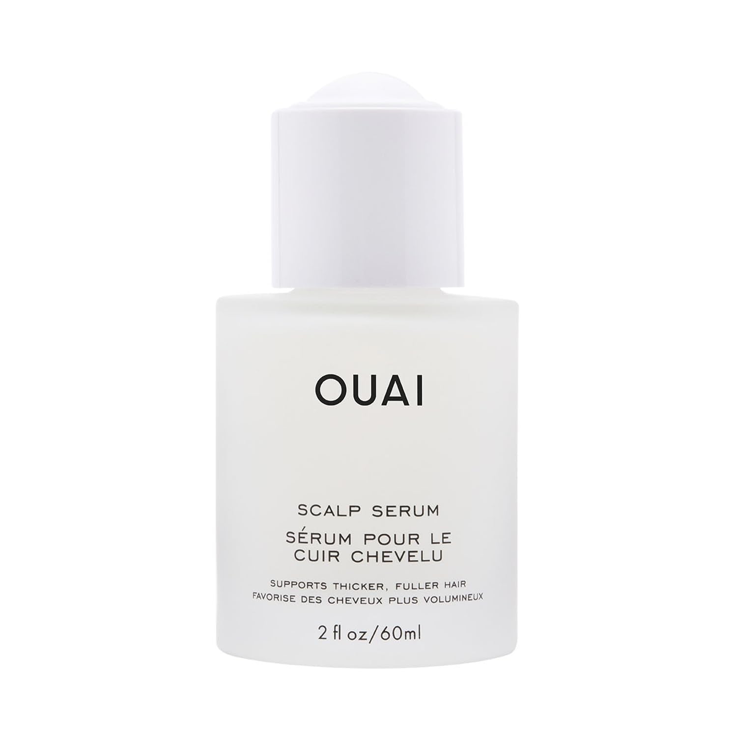 OUAI Scalp Serum bottle with dropper for scalp hydration.