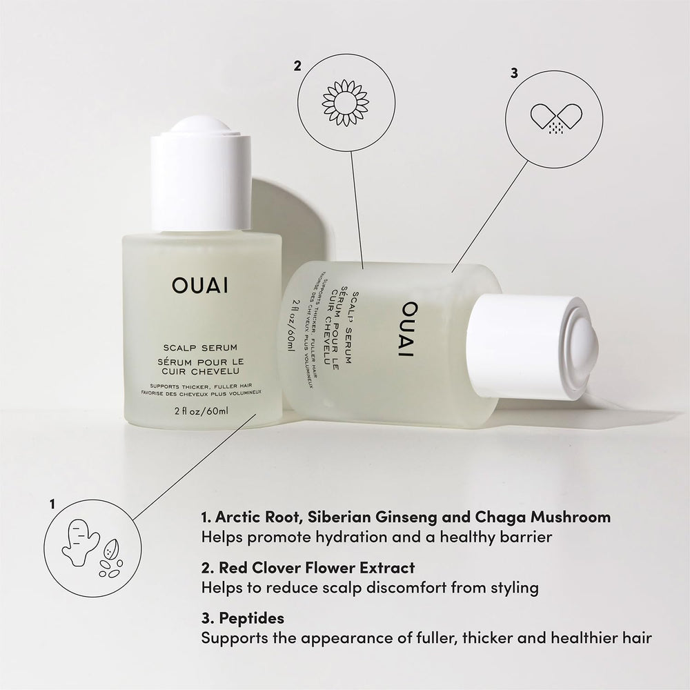 Texture close-up of OUAI Scalp Serum for all hair types.