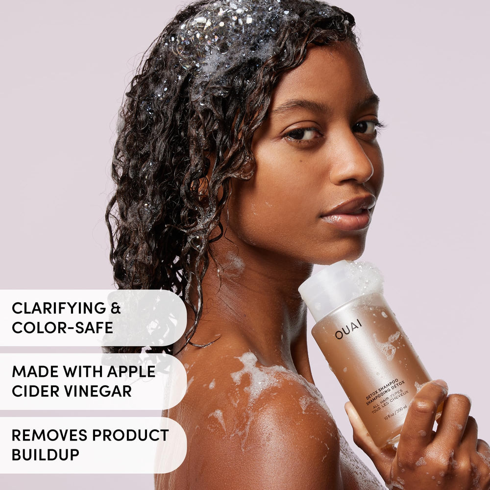 Shampoo lather on hair demonstrating thorough cleansing and renewal.