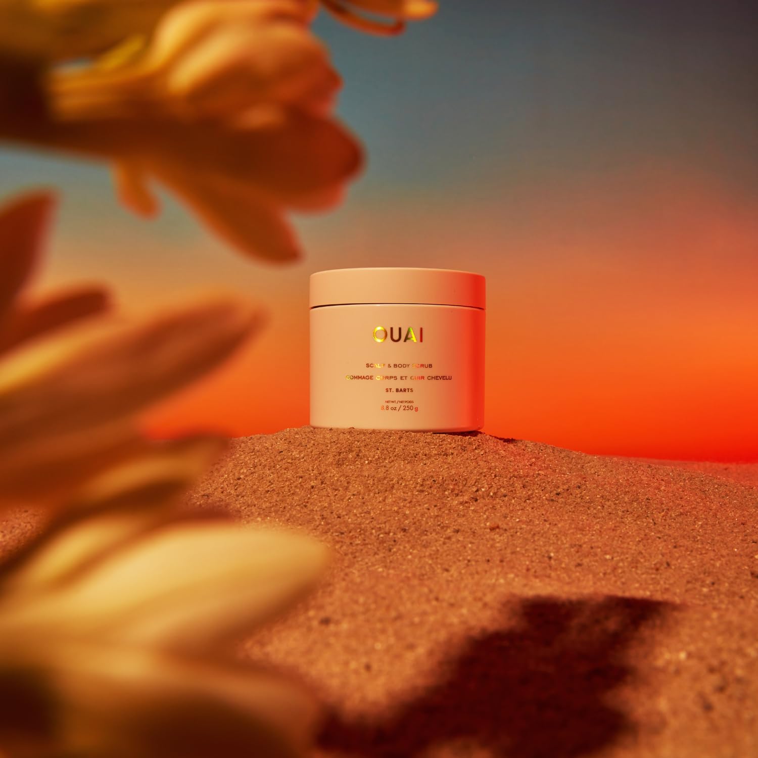 OUAI St Barts Scrub moisturizes while exfoliating skin