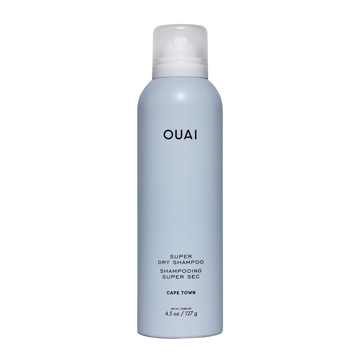 OUAI Super Dry Shampoo capetown bottle showcases a sleek design for quick refresh between washes.