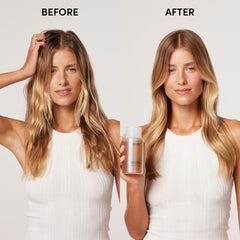 OUAI Thick Conditioner application shows smoothing and shine for thick hair.