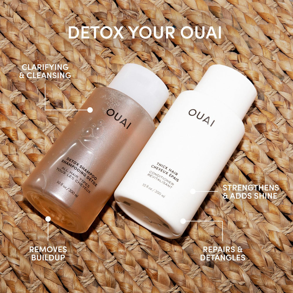OUAI Thick Conditioner bottle delivers deep moisture for thick hair.