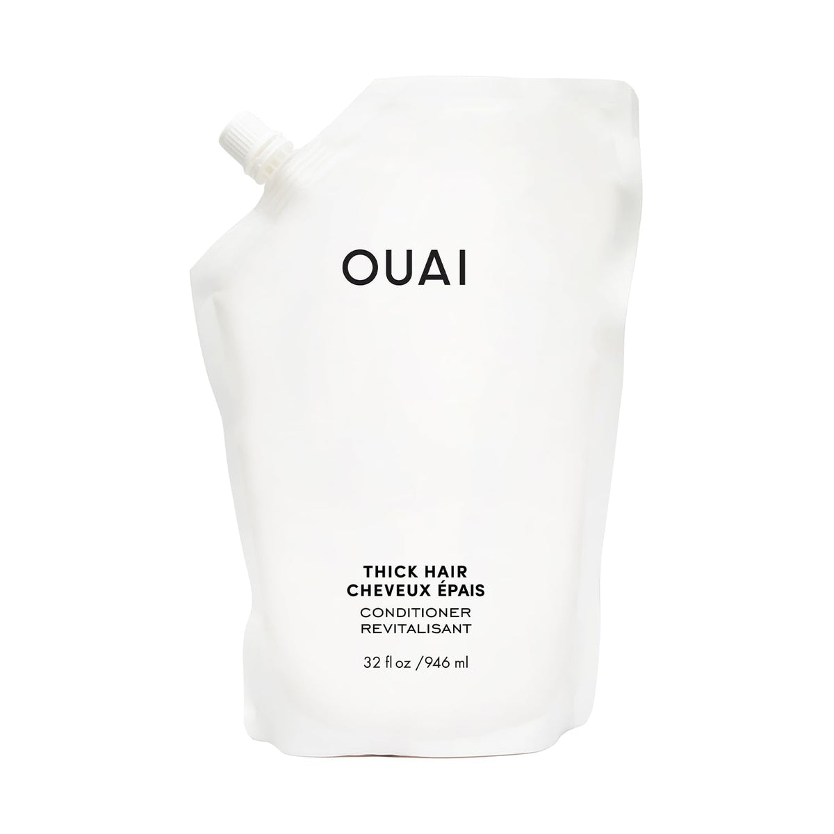 OUAI Thick Hair Conditioner refill bottle ready for daily hydration and frizz control.