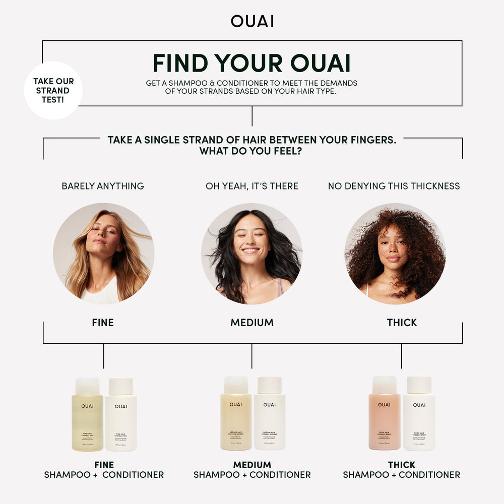 OUAI Thick Hair Mask end-application on ends for hydration.