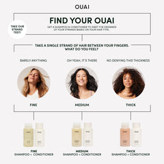 OUAI Thick Hair Mask end-application on ends for hydration.