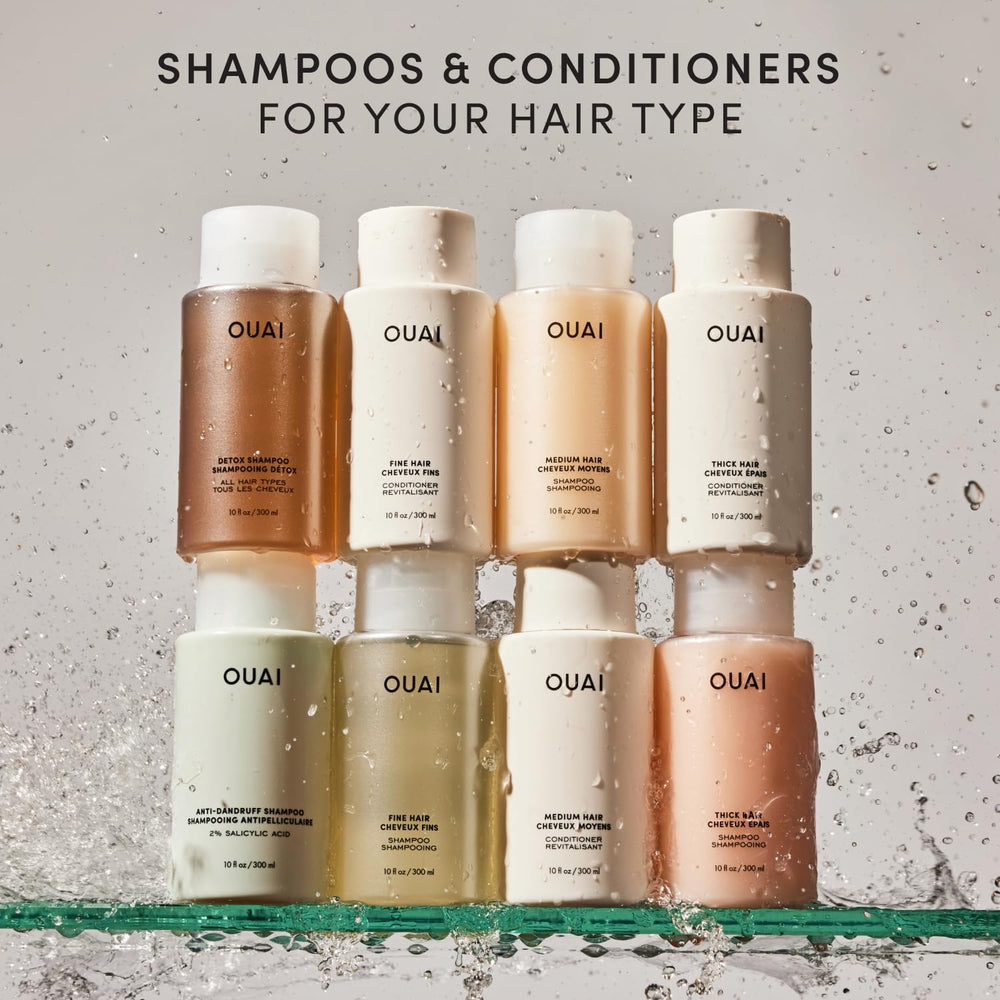 OUAI Thick Shampoo refill frizz-control result on thick hair