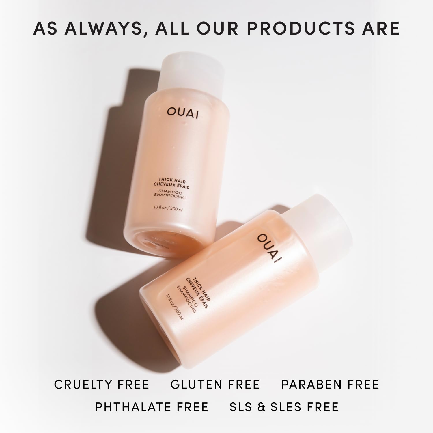 OUAI Thick Shampoo refill hair-tangle close-up demonstrates detangling benefits