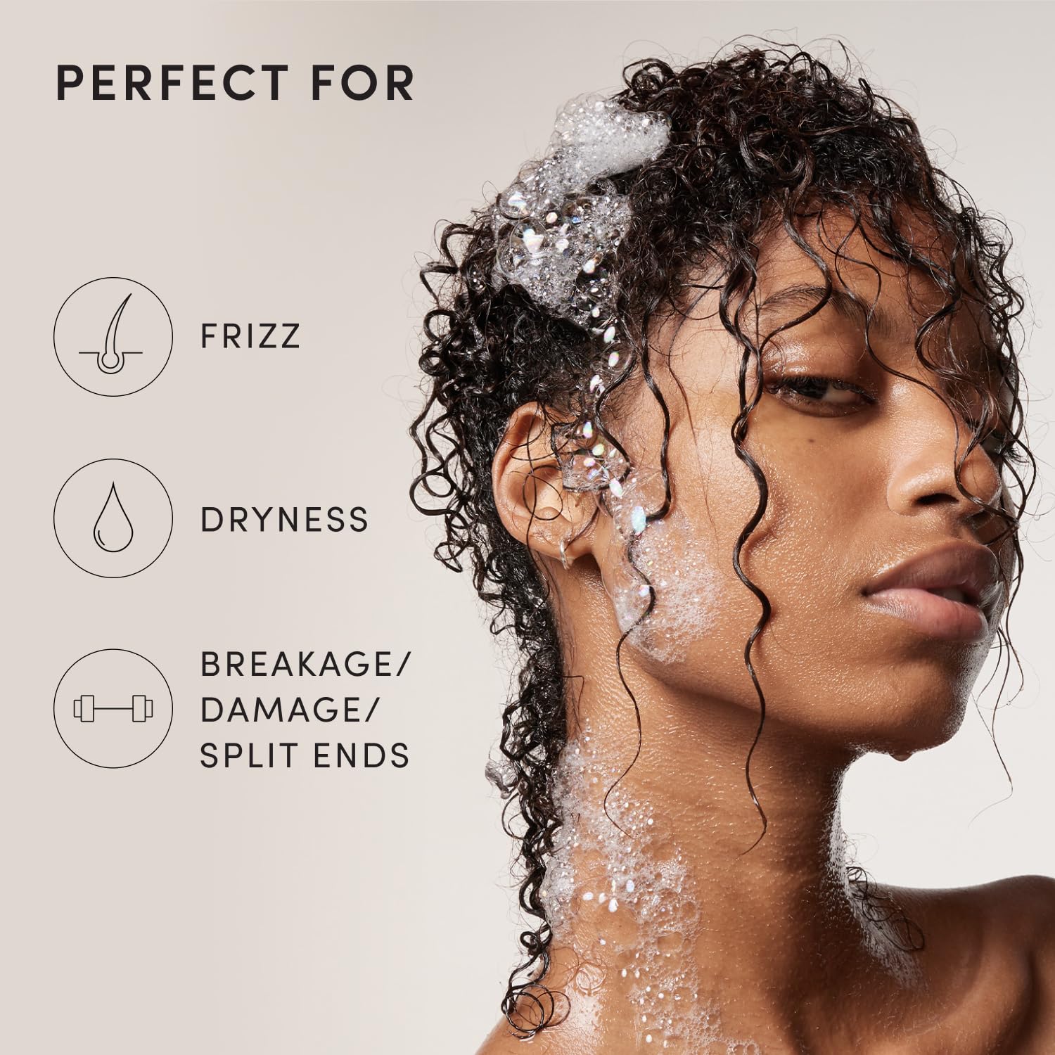 OUAI Thick Shampoo refill hair-wash close-up for a cleansing ritual