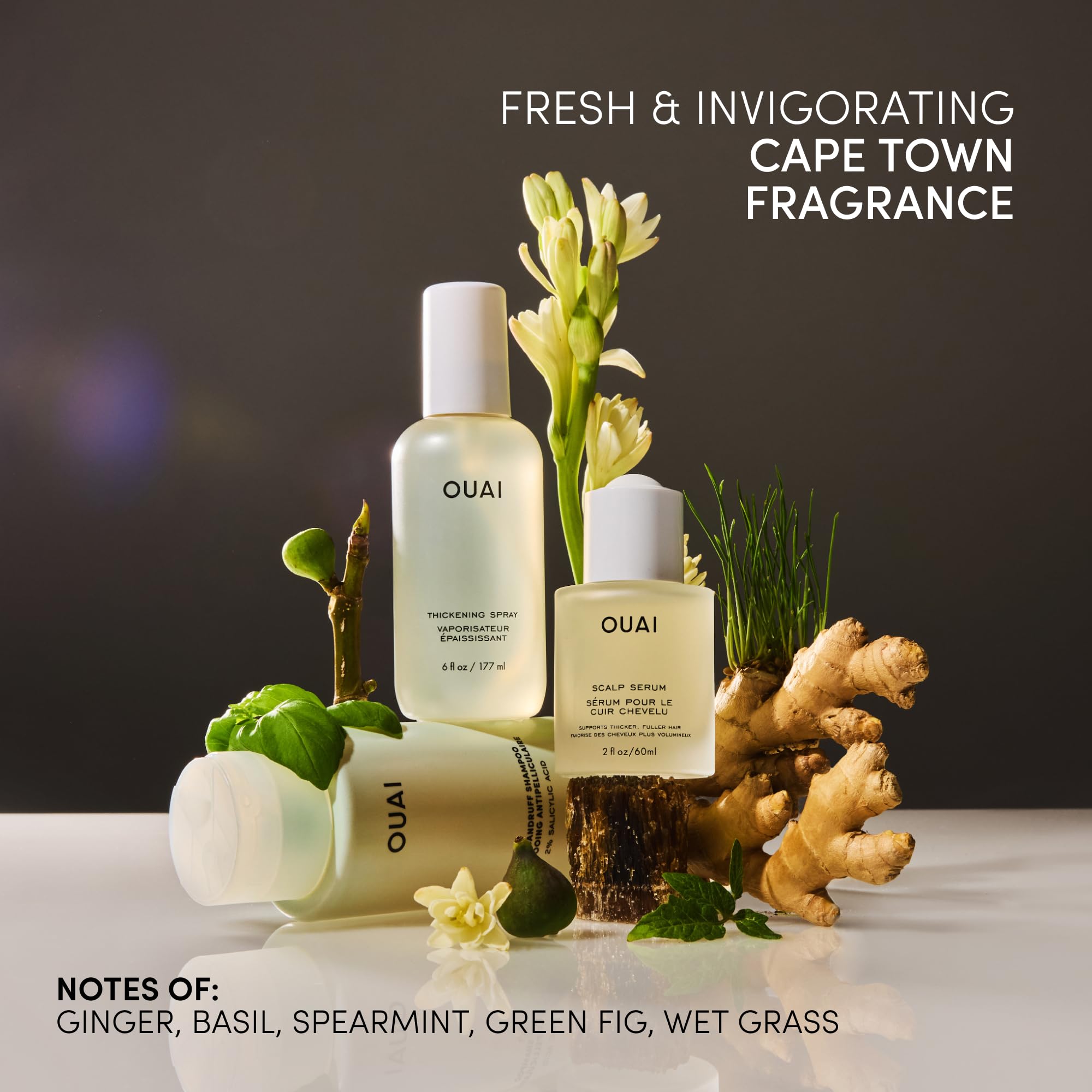 OUAI Thickening Spray ingredients include amaranth peptide and amino acids for support