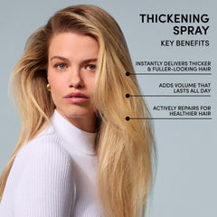 OUAI Thickening Spray finished style with lasting body and bounce
