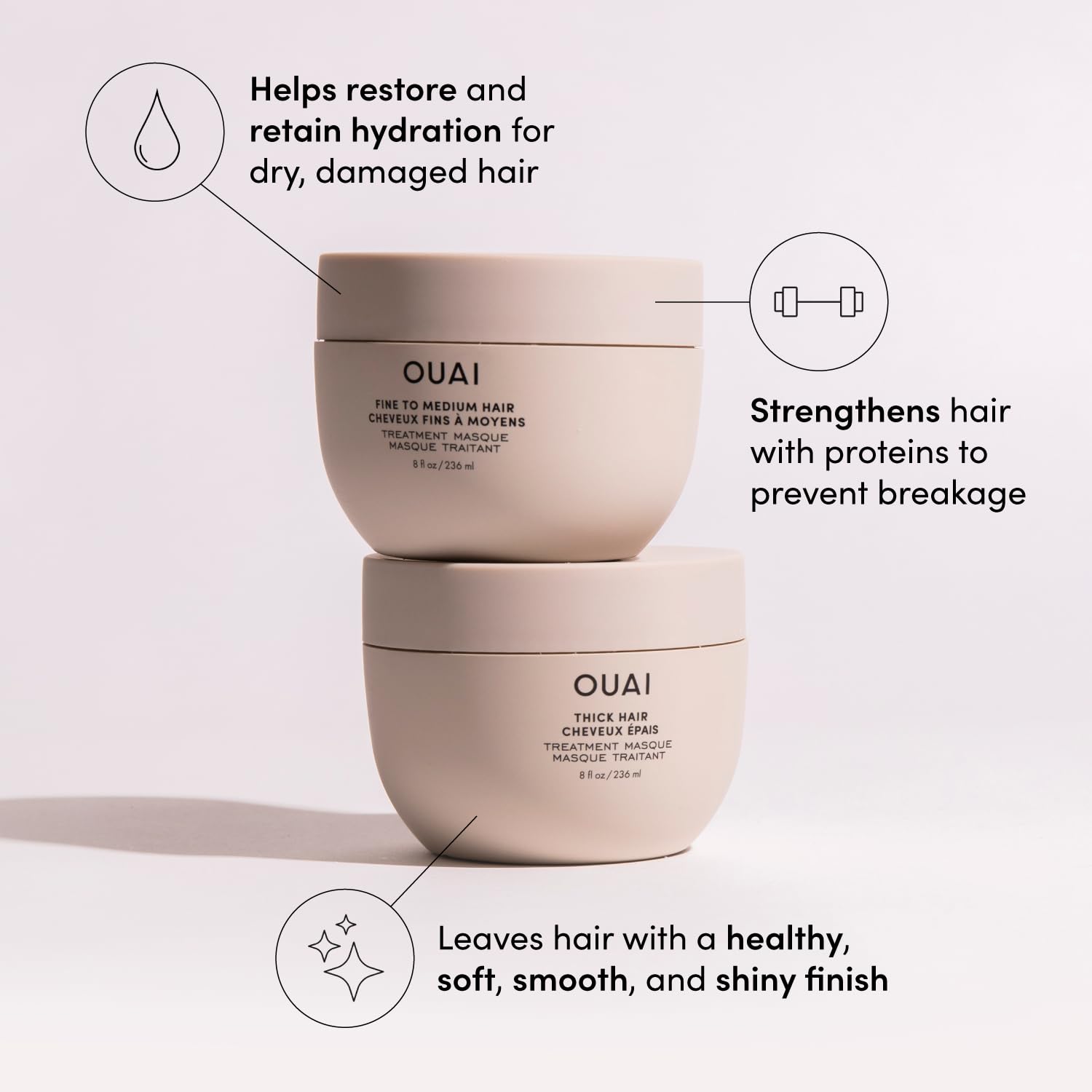 OUAI Travel Kit mini bottles display highlighting portable routine options