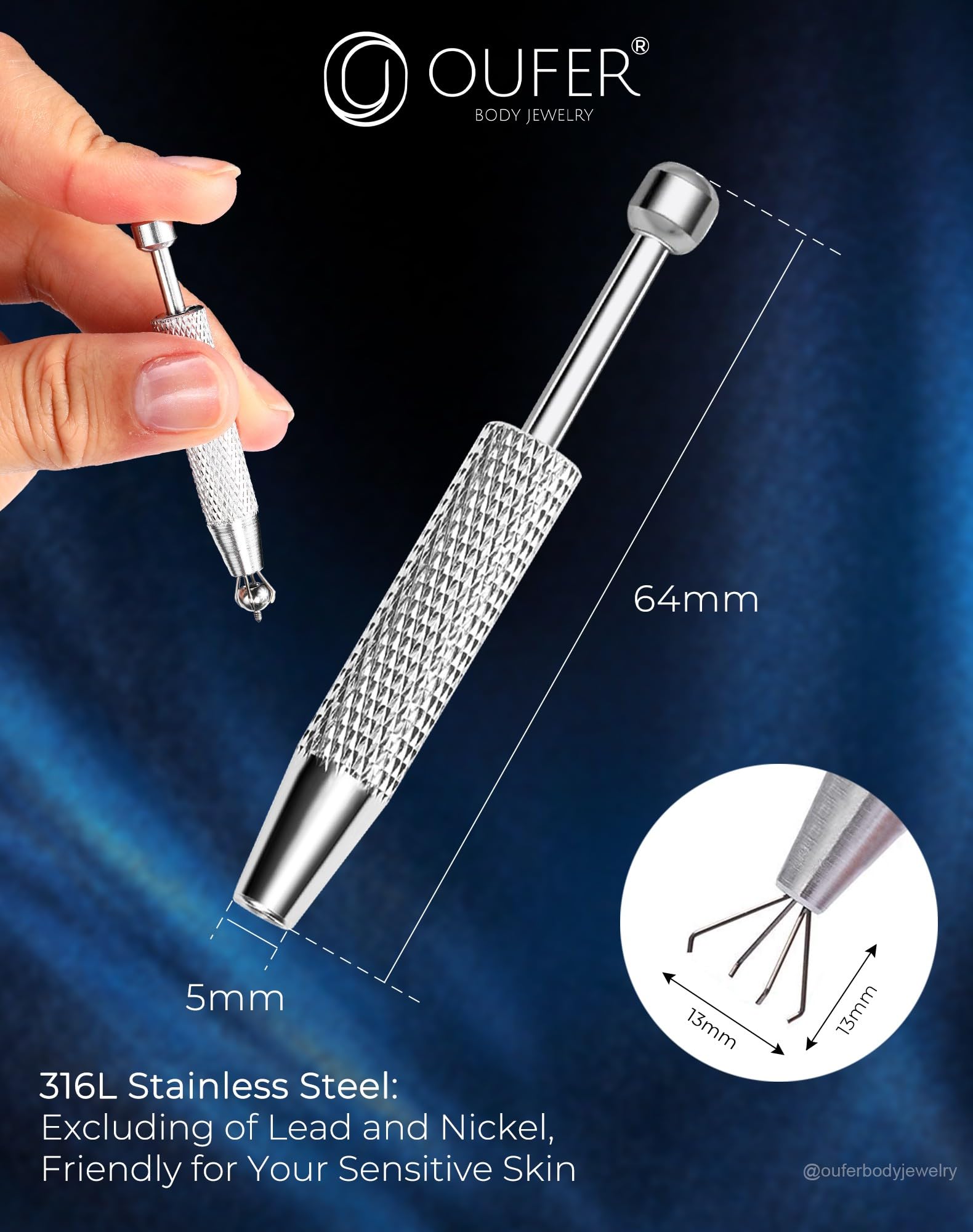 OUFER durable stainless steel resists wear from frequent handling and cleaning.