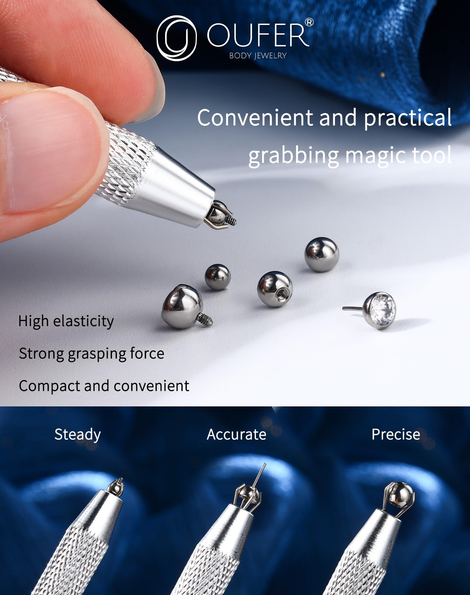 OUFER four-claw holder grips small pieces without slipping.