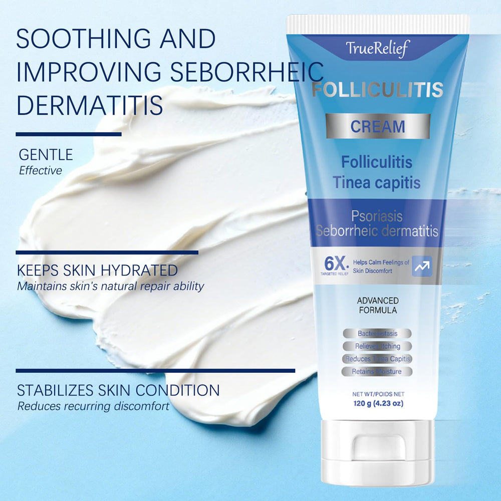 OUHENGTEK Crema Foliculitis, aplicación en la palma para calmar zonas sensibles