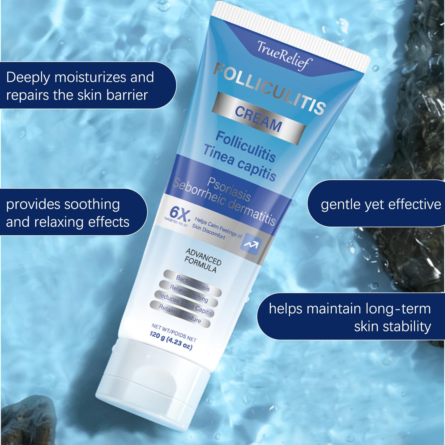 OUHENGTEK Crema Foliculitis, apta para rostro y cuerpo con irritación leve