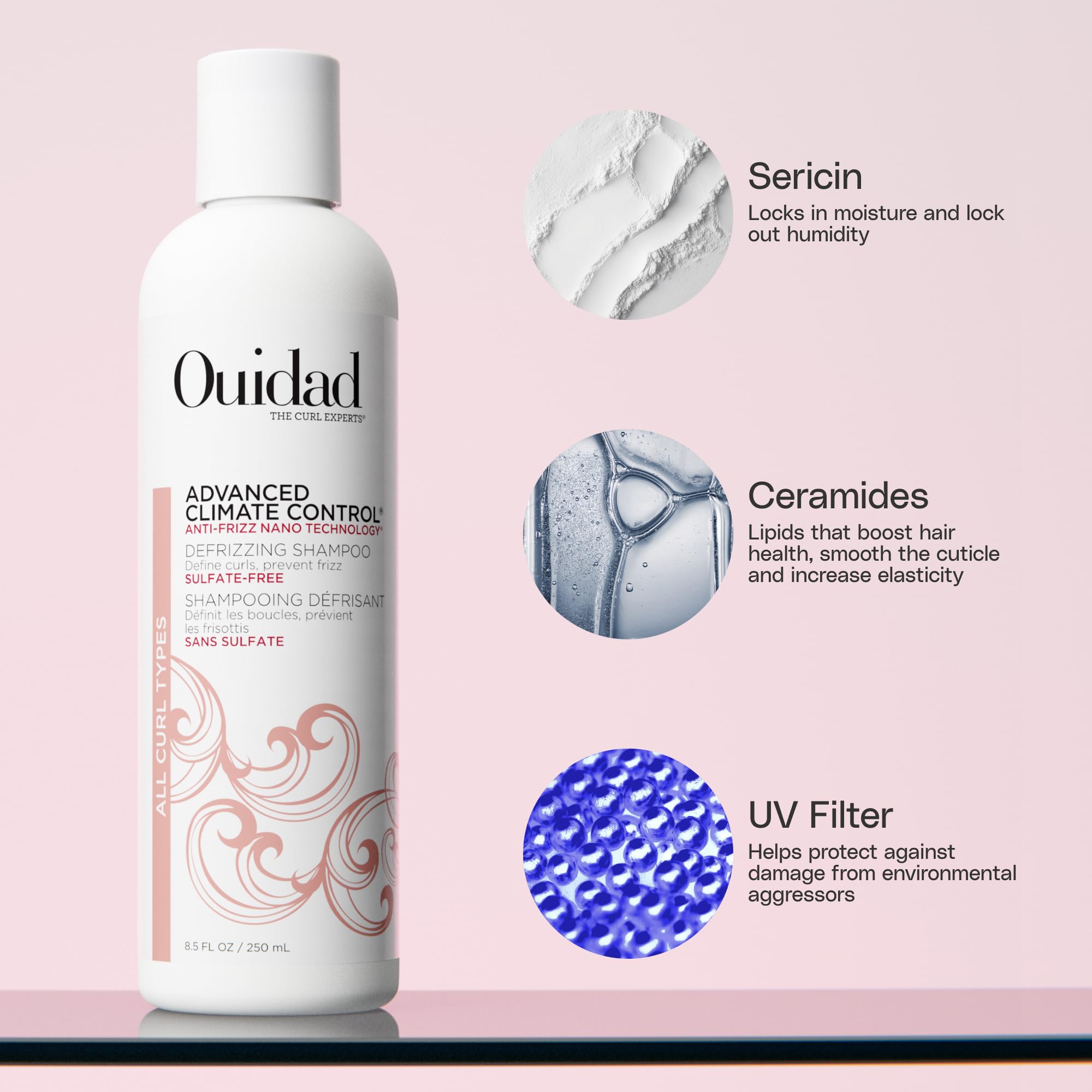Ouidad acondicionador desrizante aporta hidratación y control del frizz