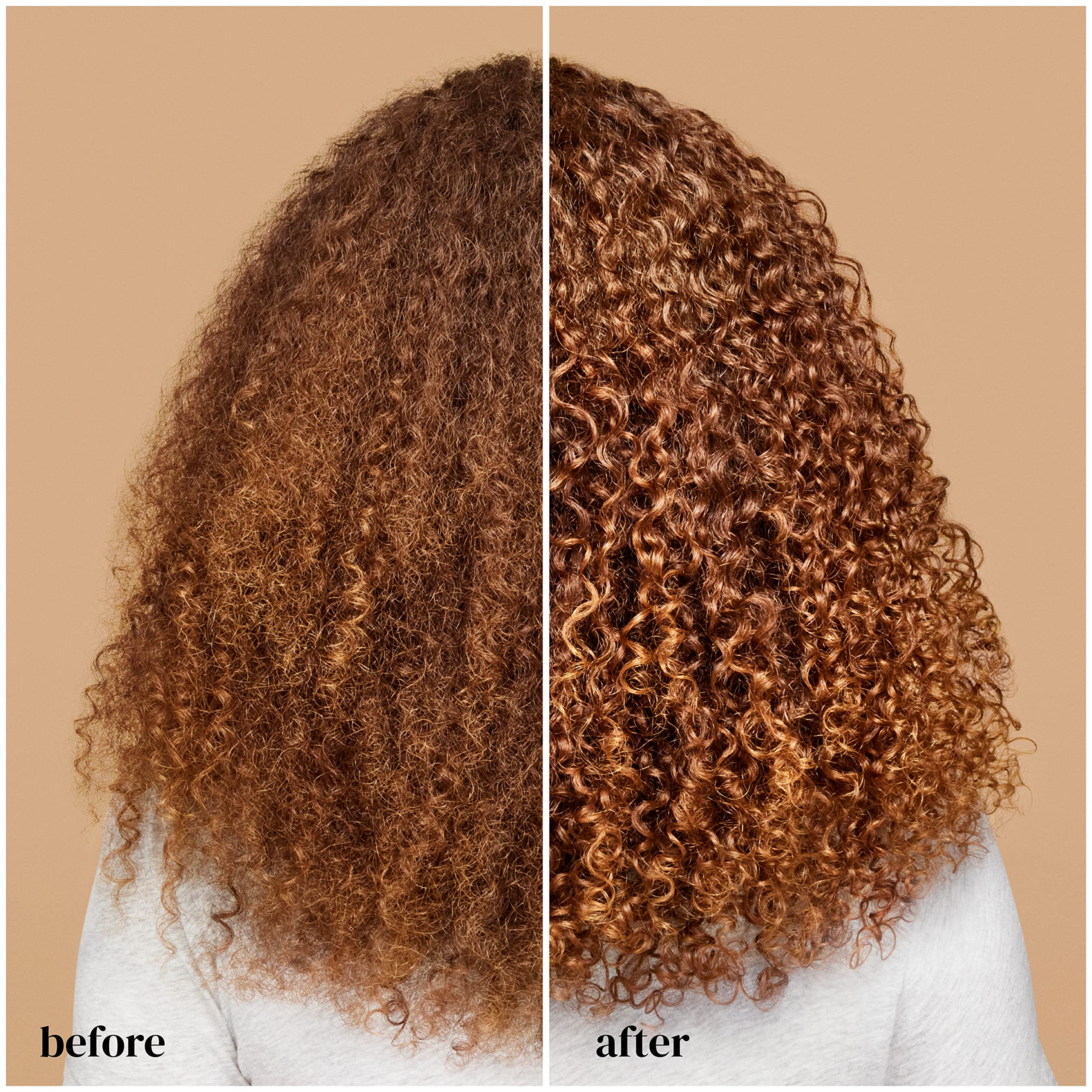 Ouidad gel closeup-sericin highlights silk-based anti-frizz benefits.