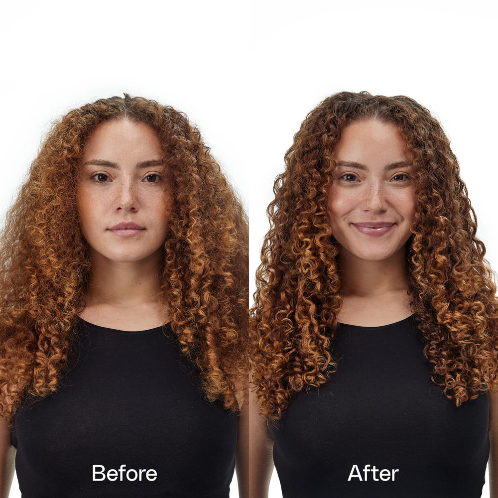 Ouidad color-safe bottle label highlighting color protection while styling.