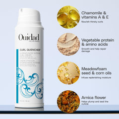 Applying Ouidad Curl Quencher Hydrafusion from roots to ends for moisture.