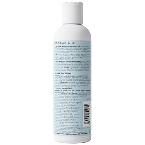 Ouidad Curl Quencher bottle label close-up highlighting a clean formula