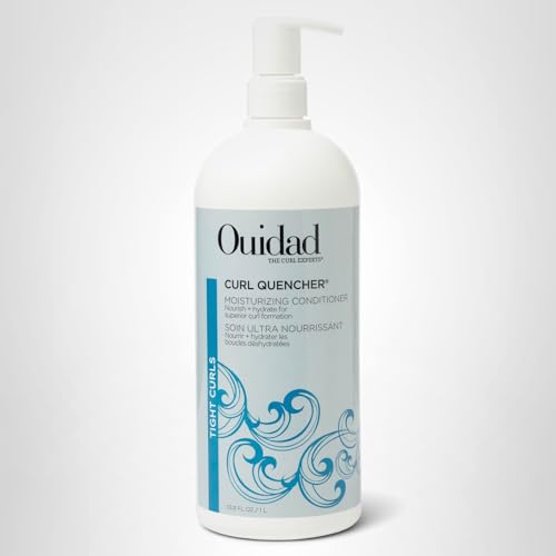 Routine-friendly Ouidad Curl Quencher conditioner complements styling for tight curls.