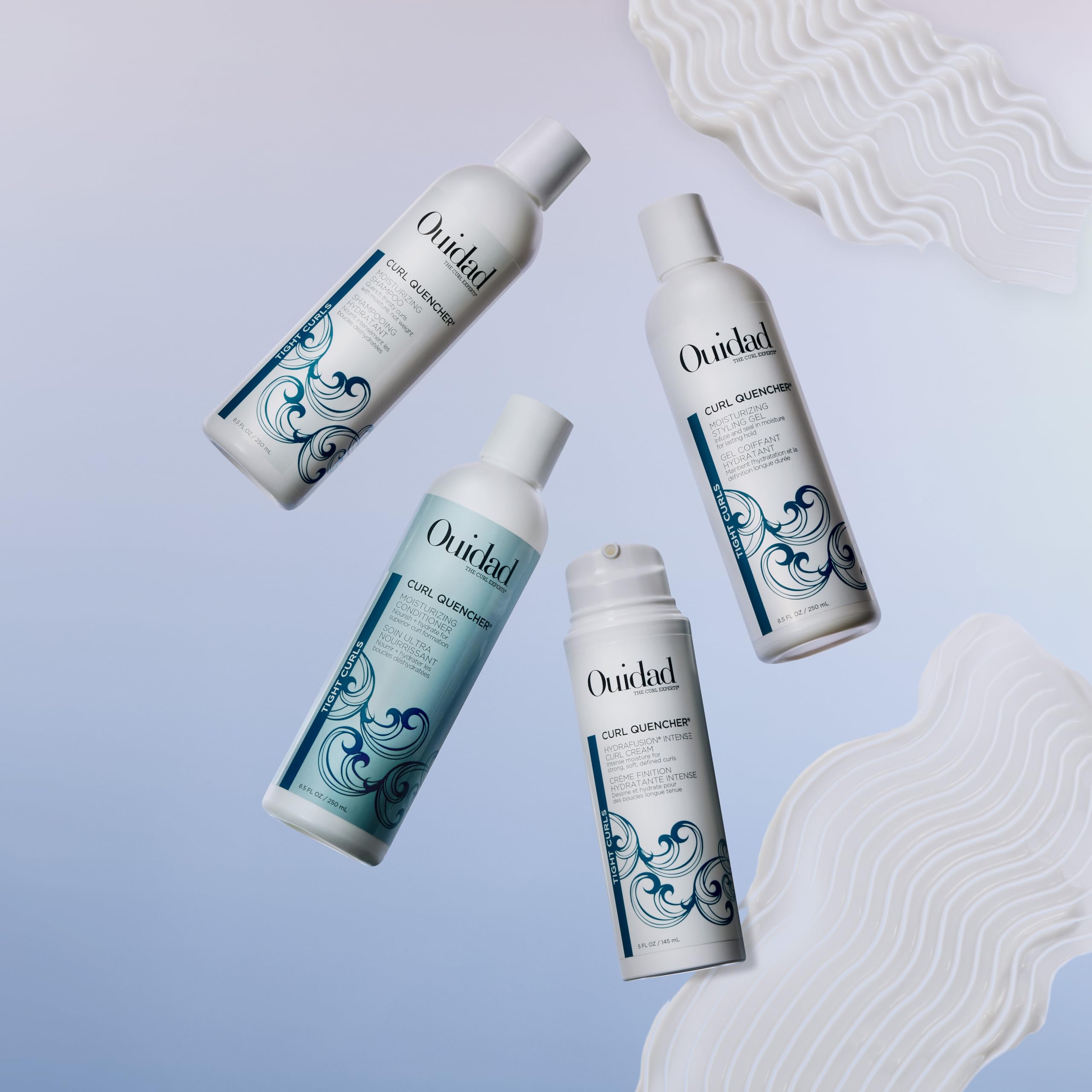 Ouidad Curl Quencher packaging display suggesting a curl care routine