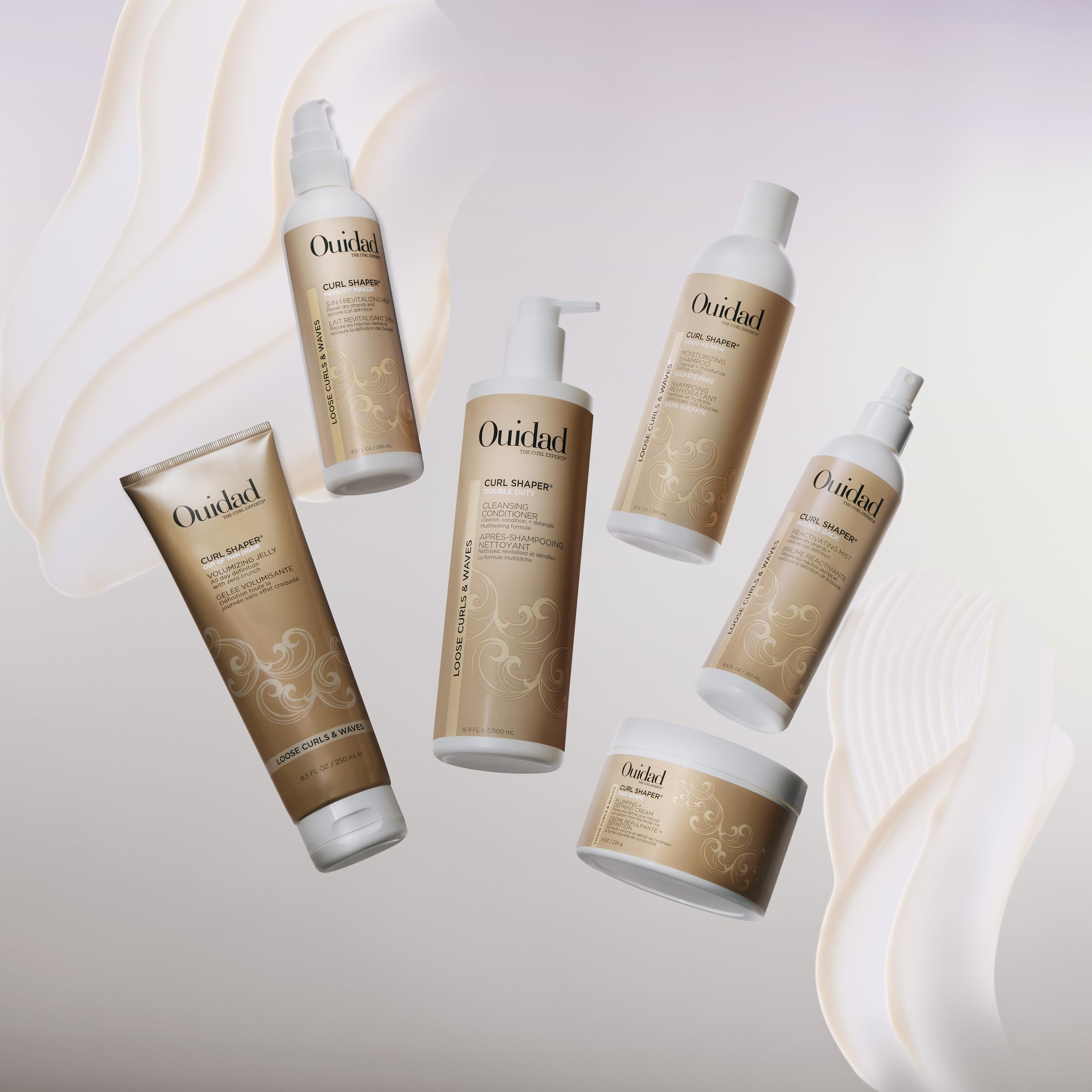 Ouidad Curl Shaper packaging box emphasizes brand legacy and curl-focused formula.