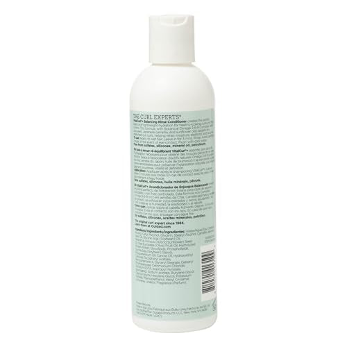 Ouidad VitalCurl+ balance bottle pour captures easy conditioning for detangling.