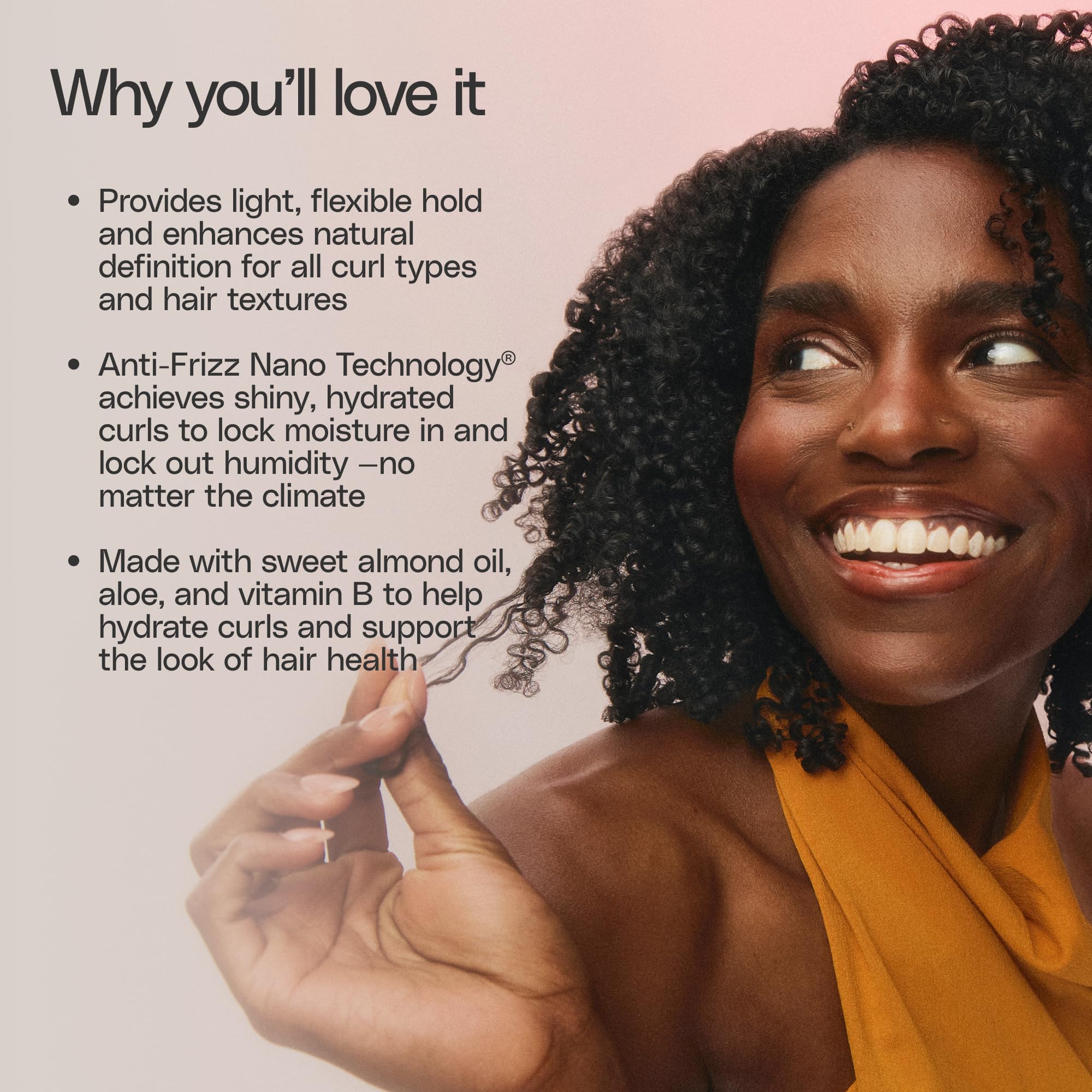 Ouidad volumizing results on coils, lifted roots and enhanced curl definition.