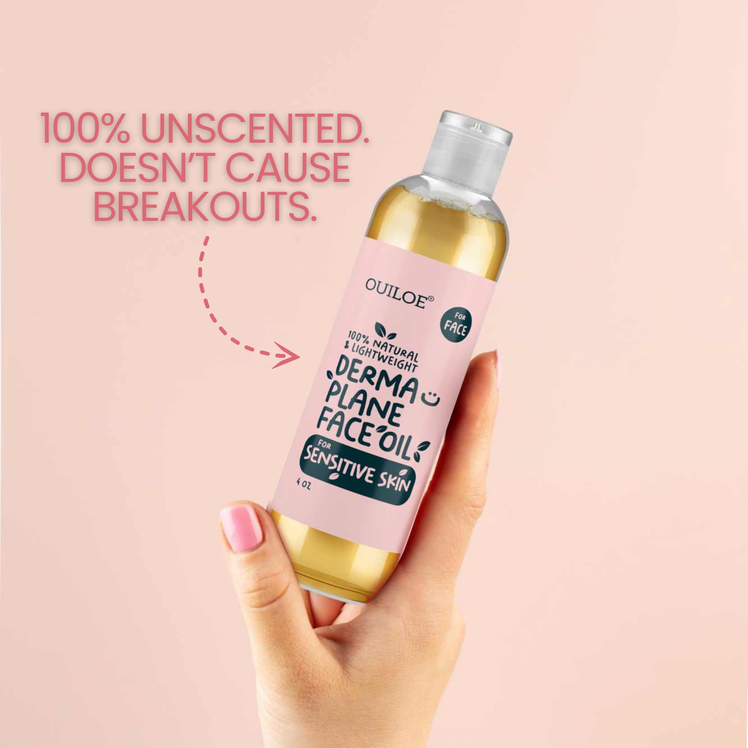 Ouiloe Dermaplane Oil USA packaging conveys safe daily dermaplaning routine