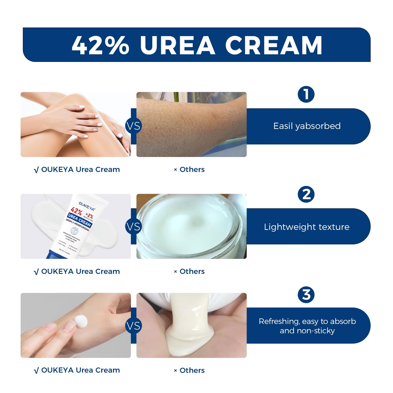 OUKEYA absorción rápida, crema no grasa