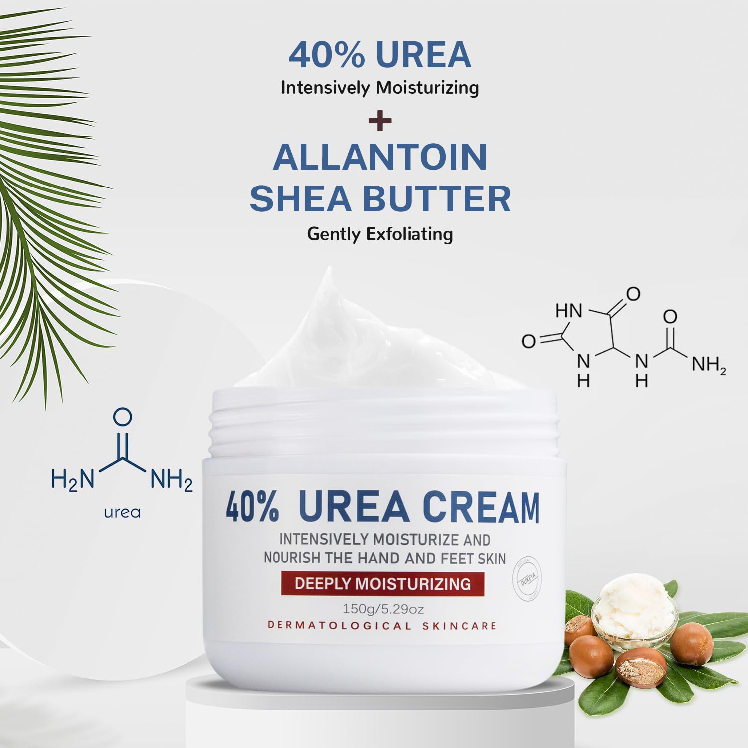 Aplicación en talones con OUKEYA, crema 40% para suavizar piel seca.