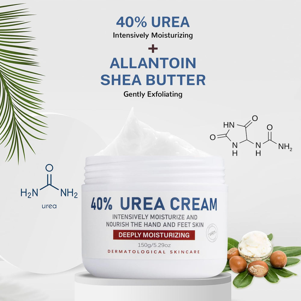 Aplicación en talones con OUKEYA, crema 40% para suavizar piel seca.