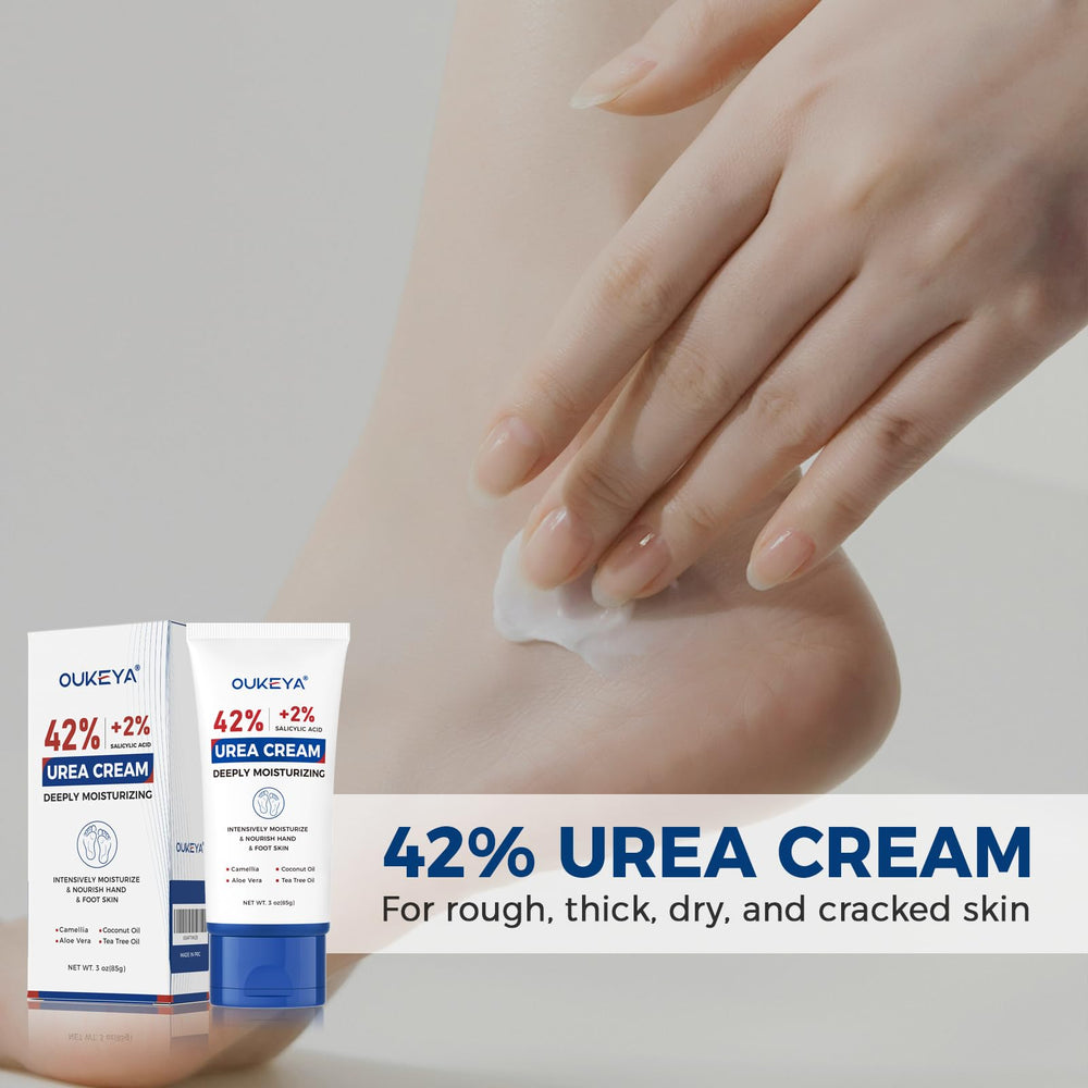 OUKEYA crema de urea 42% con textura cremosa y rápida absorción