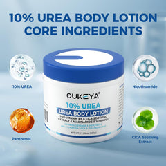 Textura suave de OUKEYA crema urea cuerpo, absorción rápida.